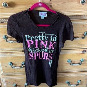 Pretty in Pink Wicked in Spurs T-Shirt